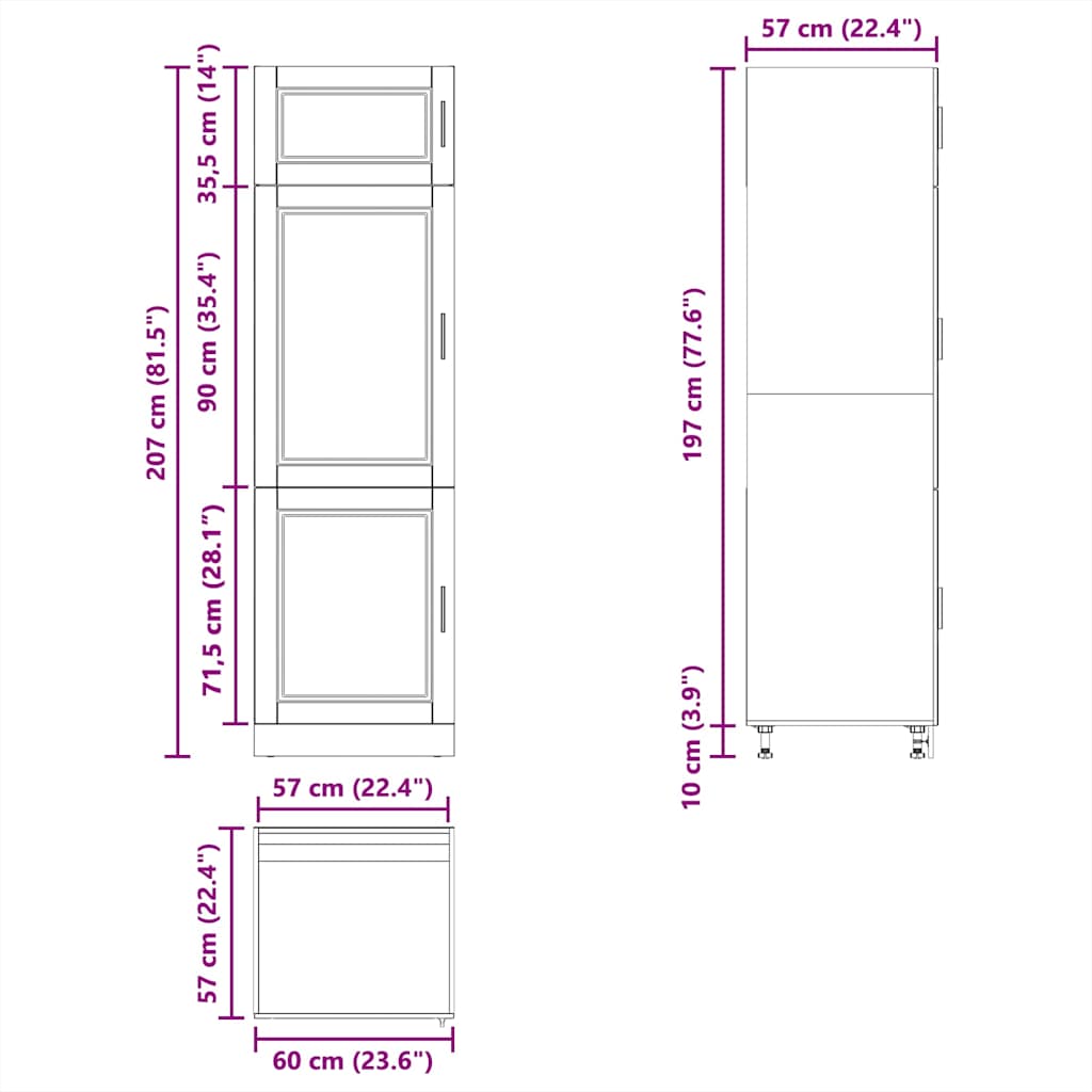 Kitchen Cupboard Porto White Engineered Wood