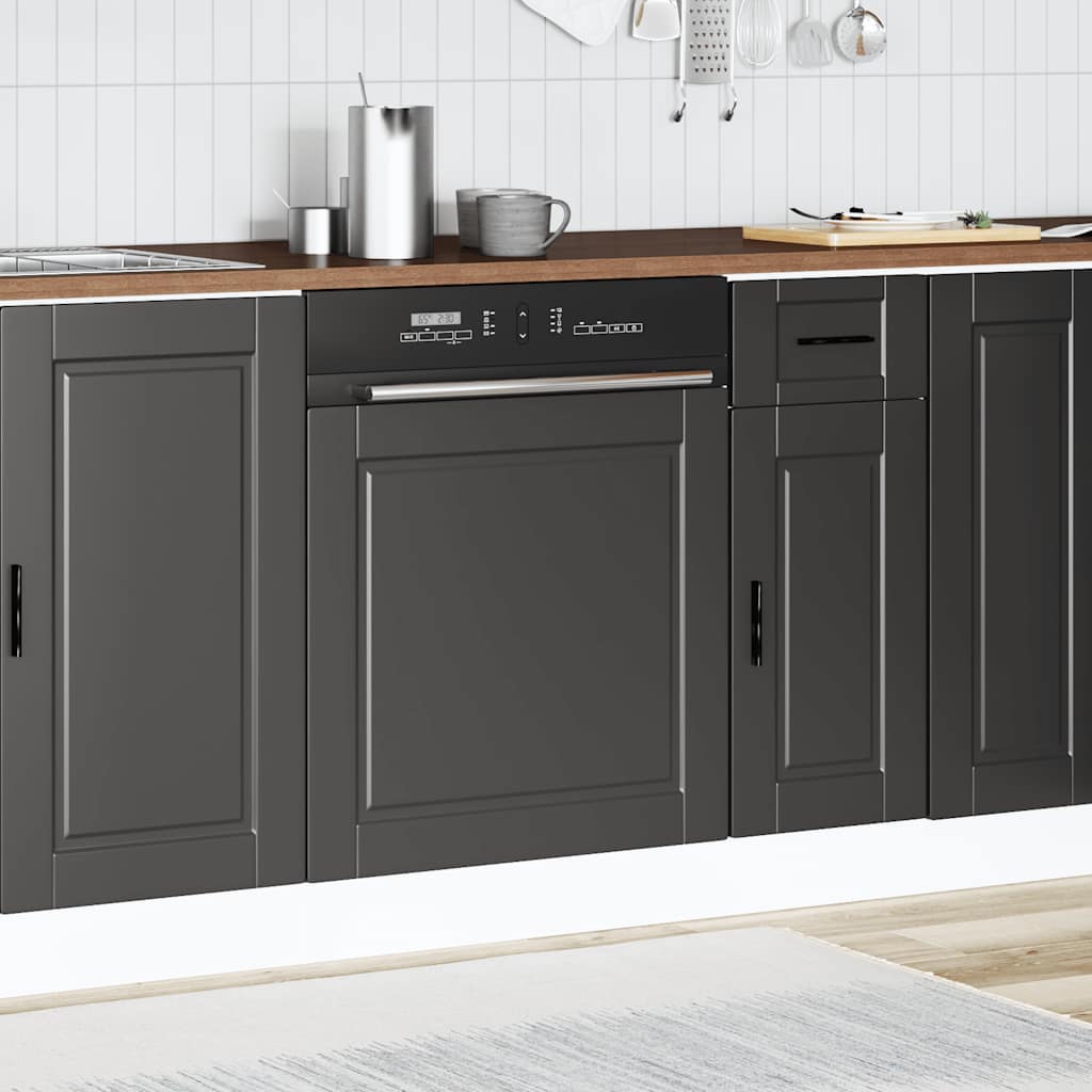 Dishwasher Panel "Porto" Black 60x1,5x67 cm Engineered Wood