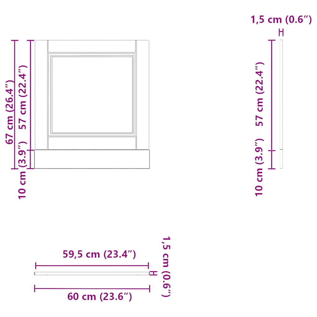 Dishwasher Panel "Porto" High Gloss White 60x1,5x67 cm Engineered Wood
