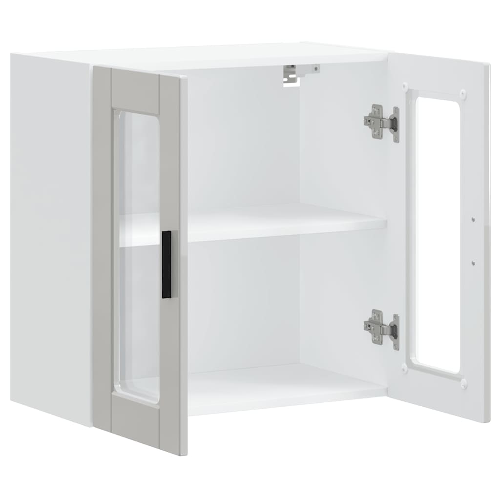 Kitchen Wall Cabinet with Glass Door "Porto" High Gloss White