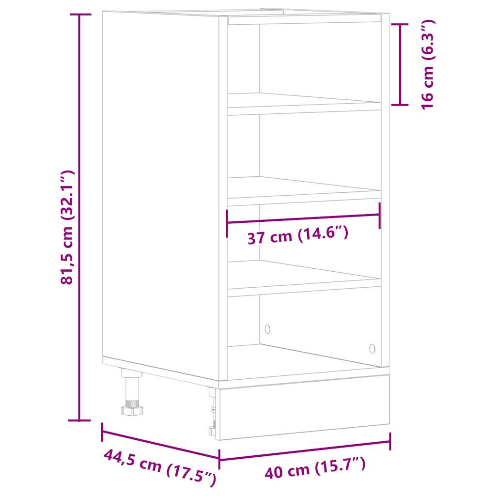 Bottom Cabinet "Riga" White 40x44,5x81,5 cm Engineered Wood