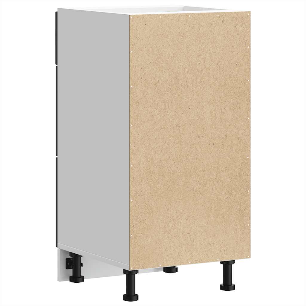 Kitchen Base Cabinet "Lucca" Black Engineered Wood