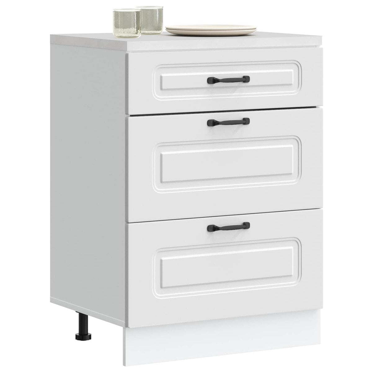 Kitchen Base Cabinet Kalmar White Engineered Wood