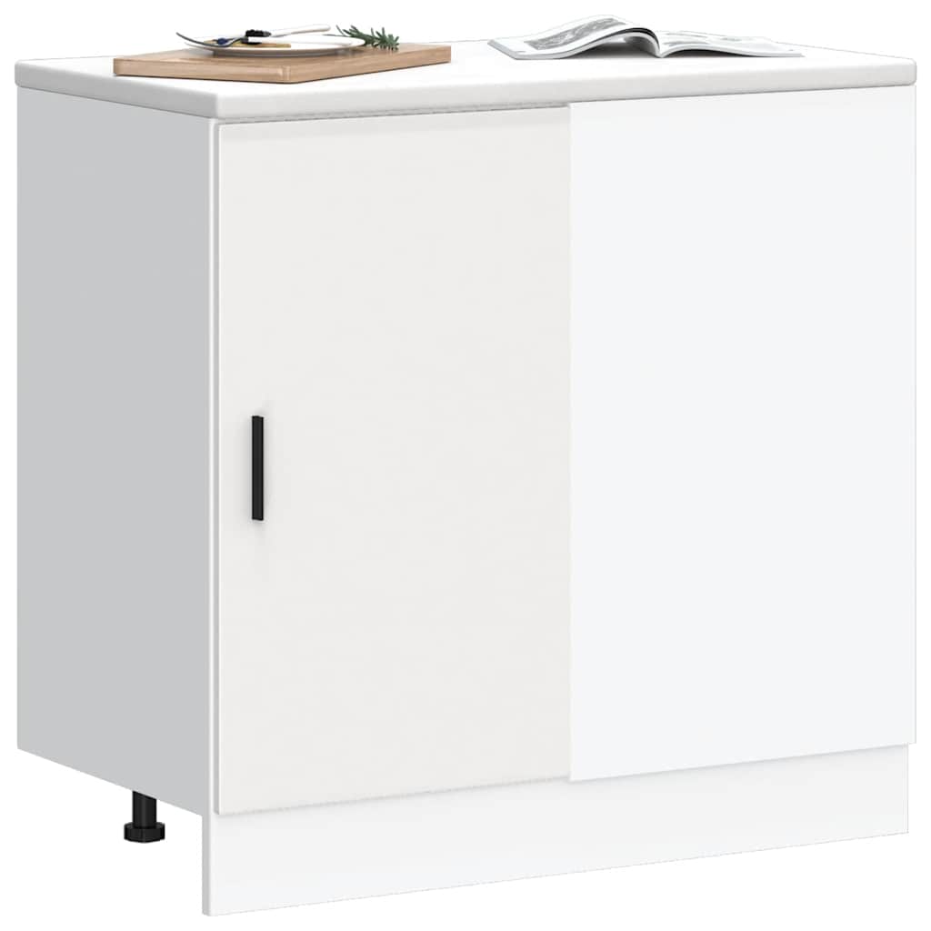Kitchen Base Cabinet "Lyon" White Engineered Wood