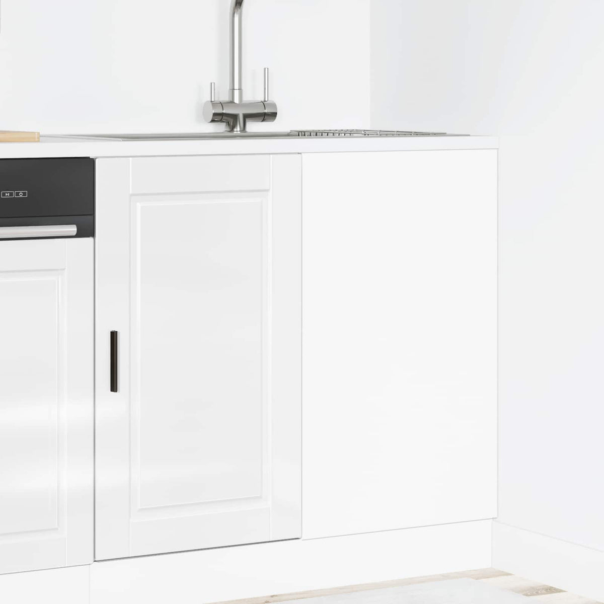 Kitchen Base Cabinet "Porto" High Gloss White Engineered Wood