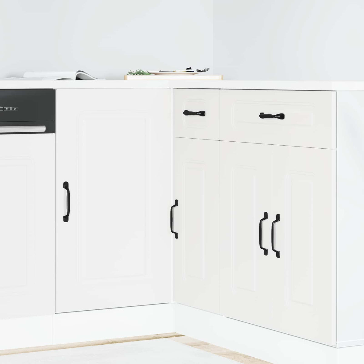 Kitchen Base Cabinet Kalmar White Engineered Wood