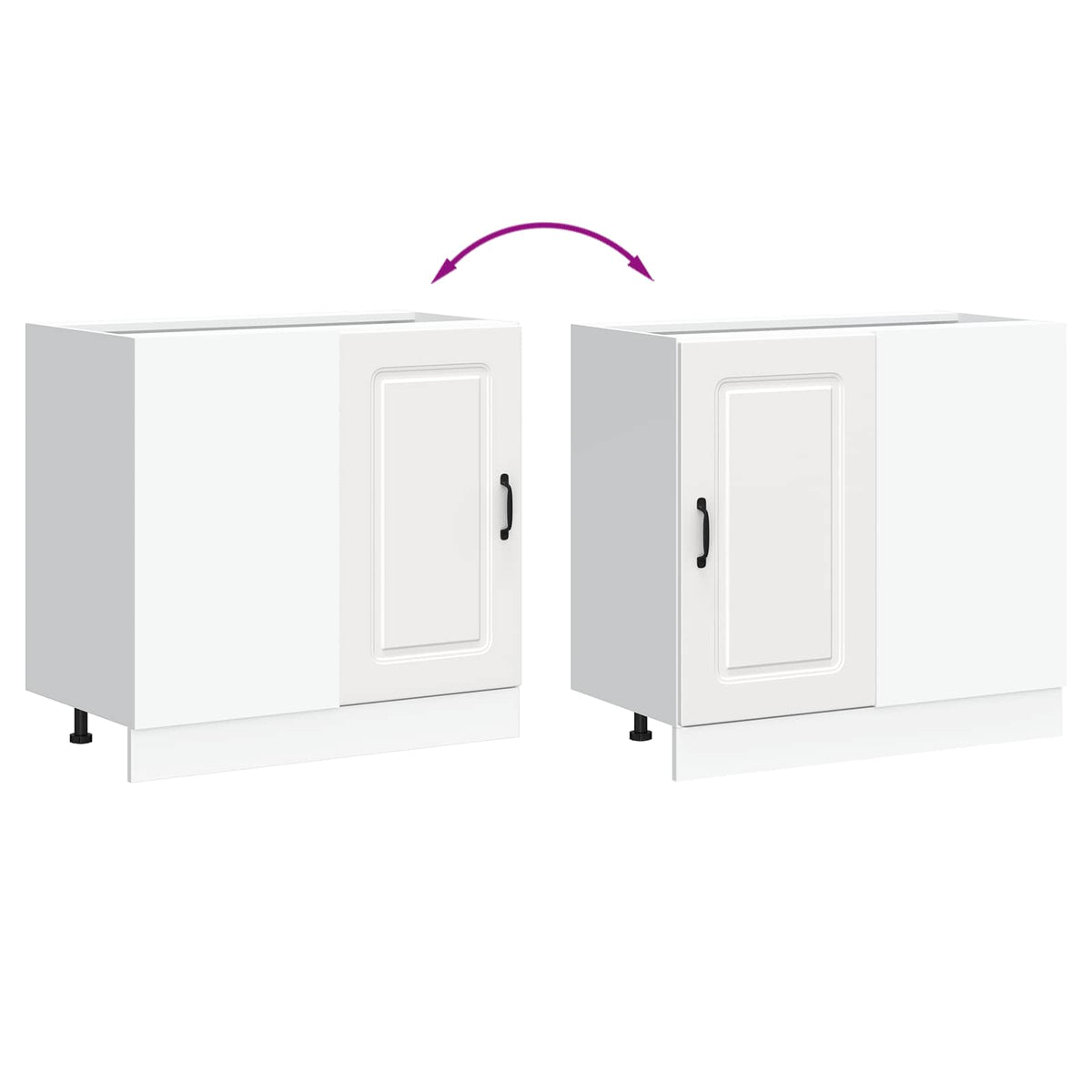 Kitchen Base Cabinet Kalmar White Engineered Wood
