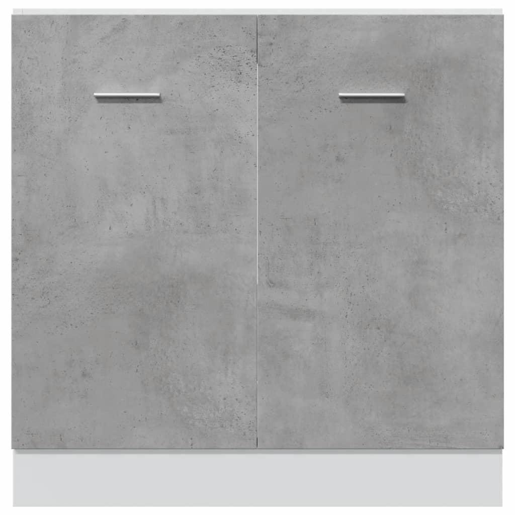 Sink Bottom Cabinet Lyon Concrete Grey 80x46x81.5 cm Engineered Wood