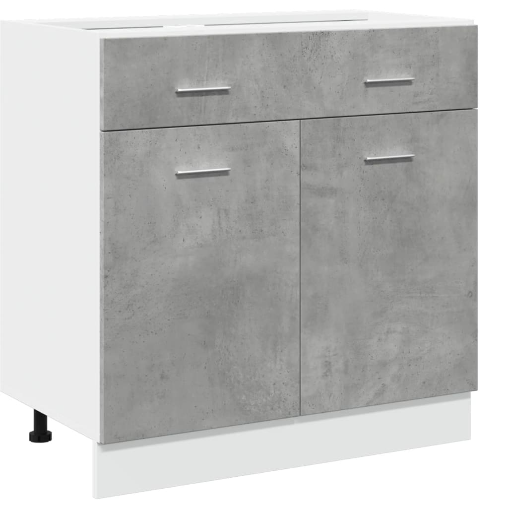 Drawer Bottom Cabinet Concrete Grey 80x46x81.5 cm Engineered Wood