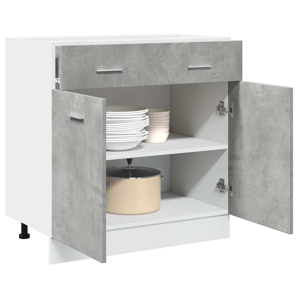 Drawer Bottom Cabinet Lyon Concrete Grey 80x46x81.5 cm Engineered Wood
