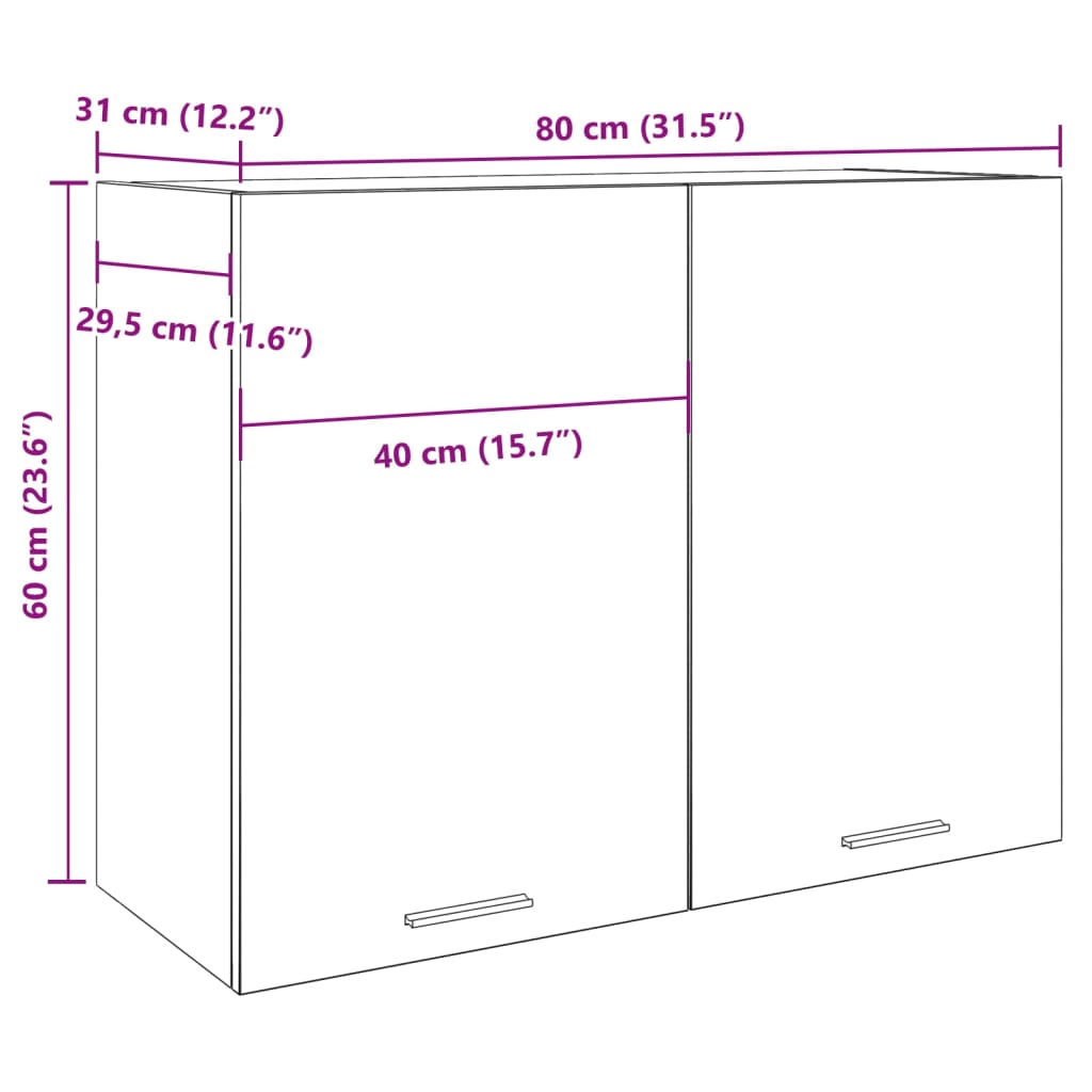 Hanging Cabinet Concrete Grey 80x31x60 cm Engineered Wood