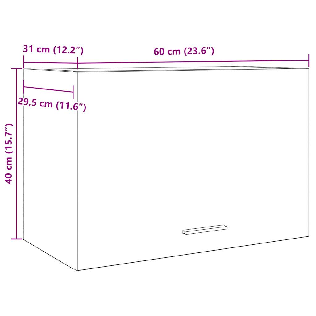Hanging Cabinet "Lyon" Concrete Grey 60x31x40 cm Engineered Wood