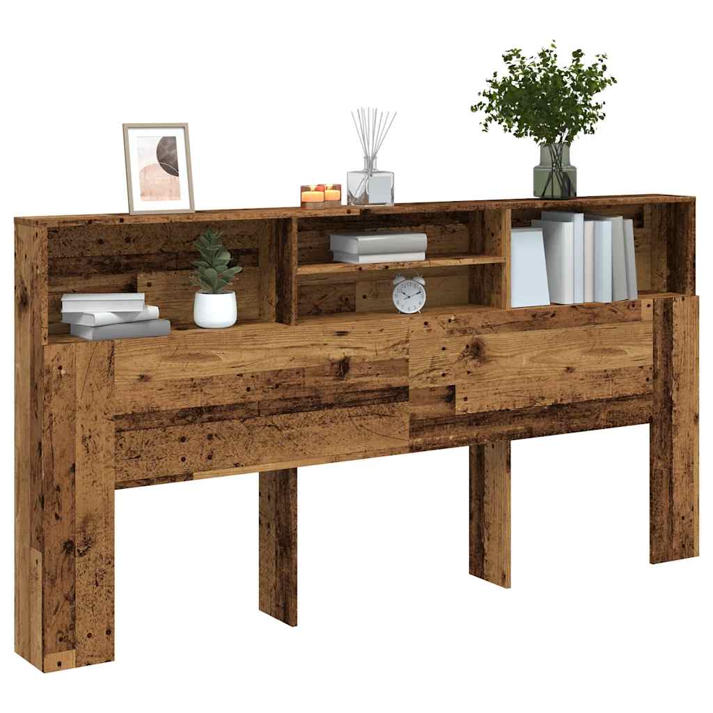 Headboard Cabinet Old Wood 200x19x103,5 cm Engineered Wood