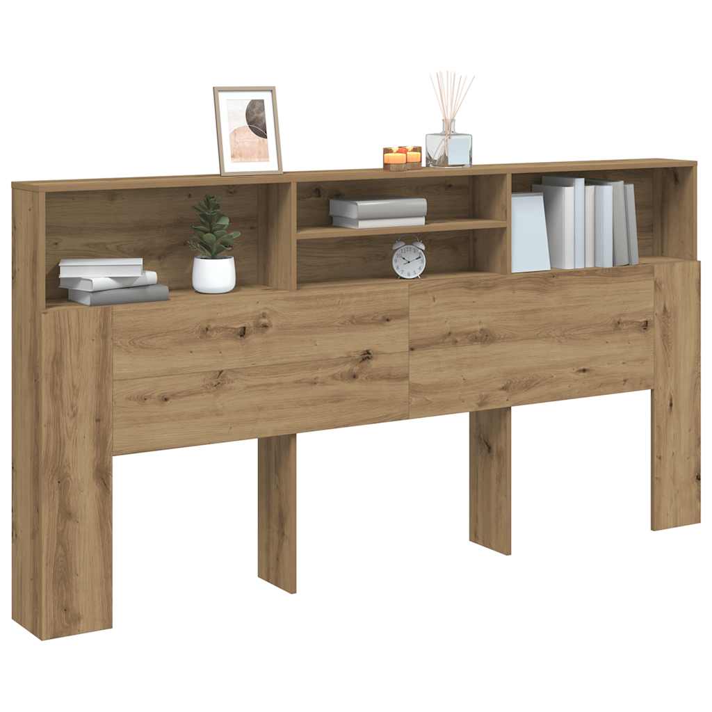 Headboard Cabinet Artisian Oak 200x19x103,5 cm Engineered Wood