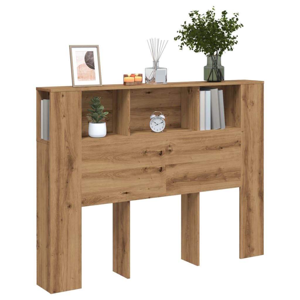 Headboard Cabinet Artisan Oak 140x18.5x102.5 cm Engineered Wood