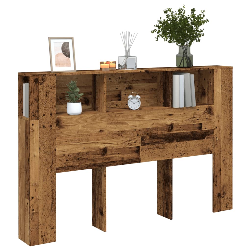 Headboard Cabinet Old Wood 160x18,5x103,5 cm Engineered Wood