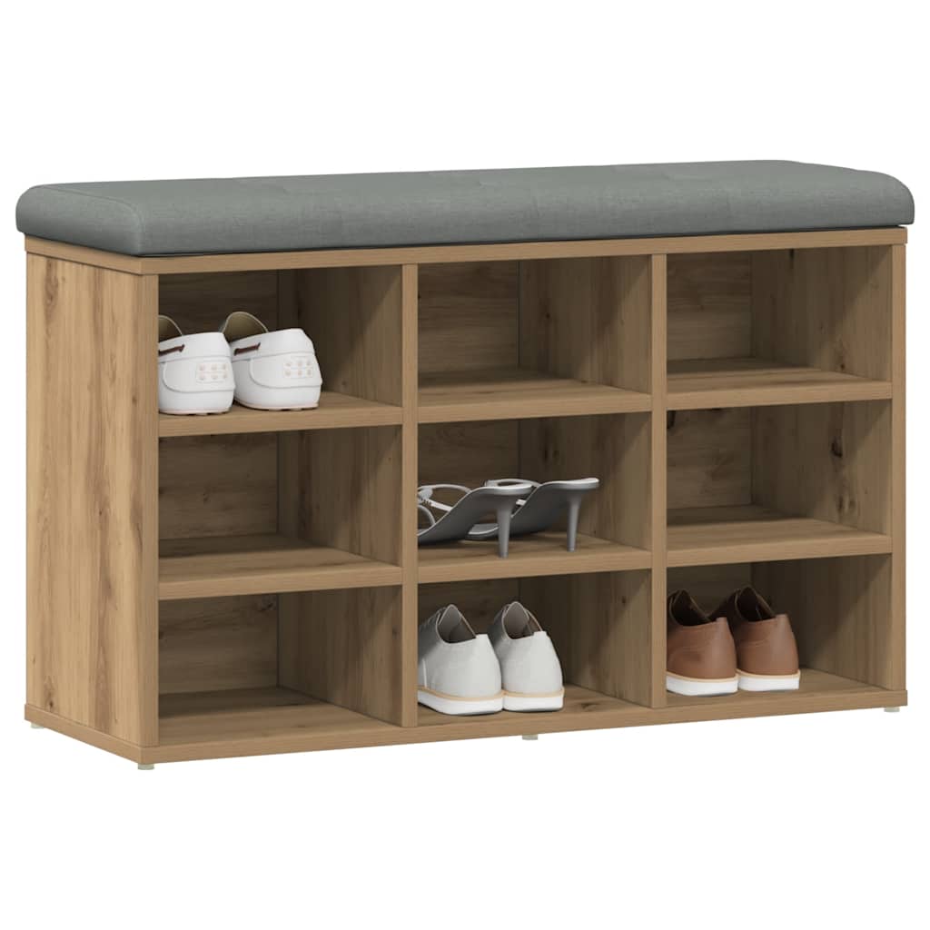 Shoe Bench Artisan Oak 82x32x50 cm Engineered Wood
