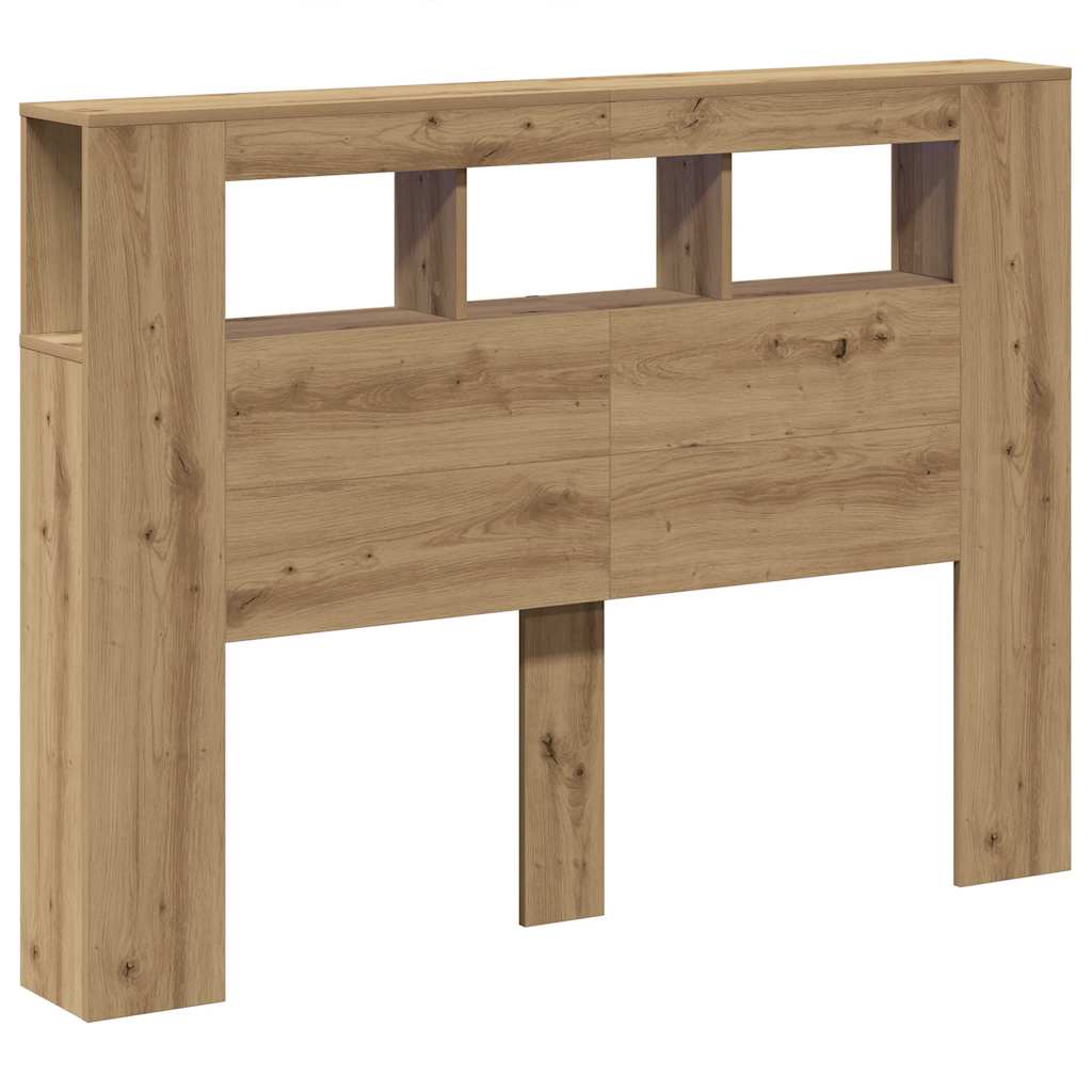 LED Headboard Artisan Oak 140x18.5x103.5 cm Engineered Wood