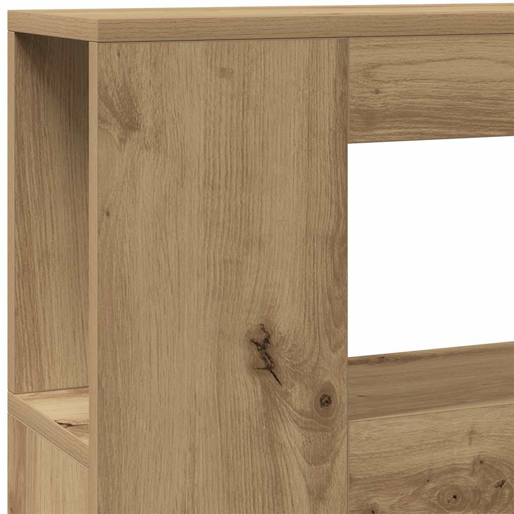 LED Headboard Artisan Oak 140x18.5x103.5 cm Engineered Wood