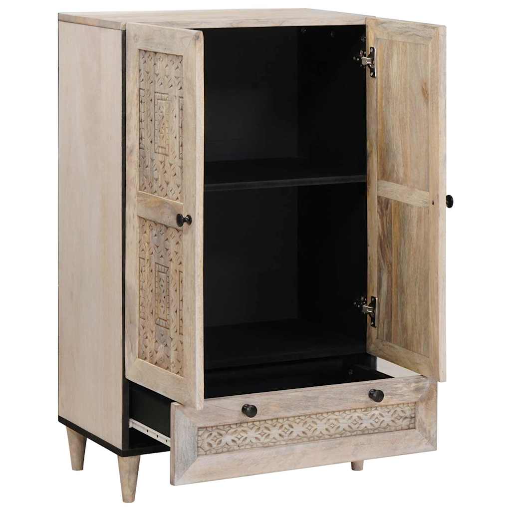 Highboard 60 x 33 x 100 cm Solid Mango Wood Bleached White