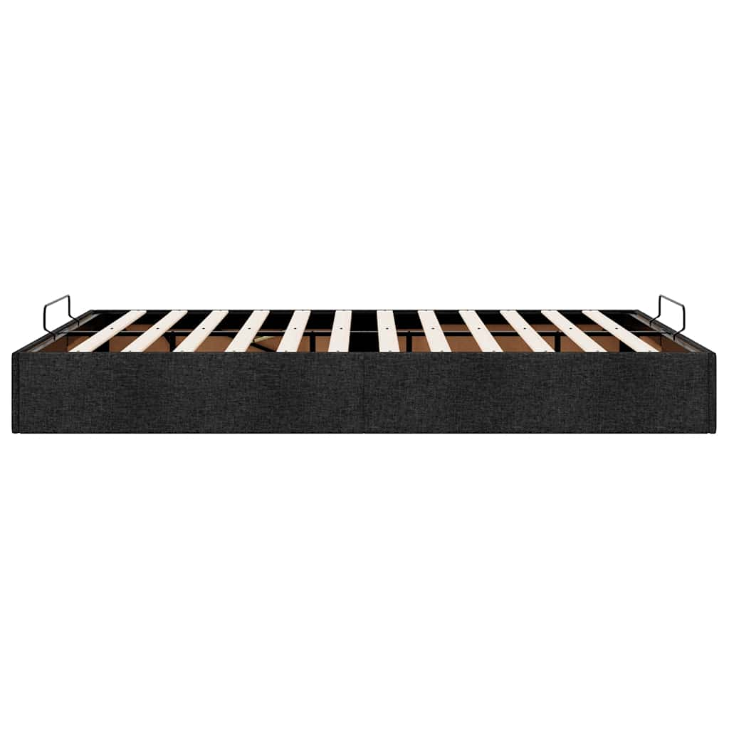 Ottoman Bed Frame without Mattress Black Double Fabric