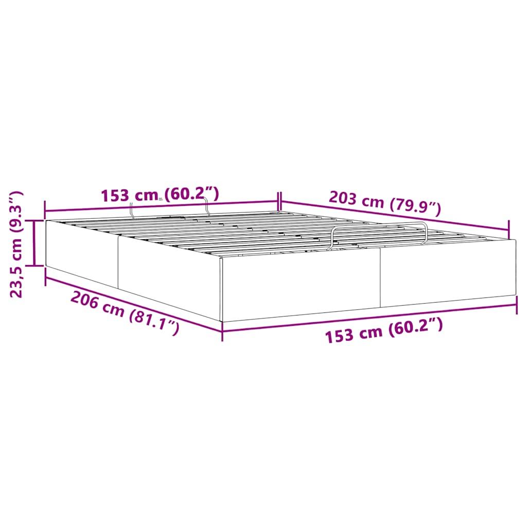 Ottoman Storage Bed Frame without Mattress Dark Grey Queen Fabric