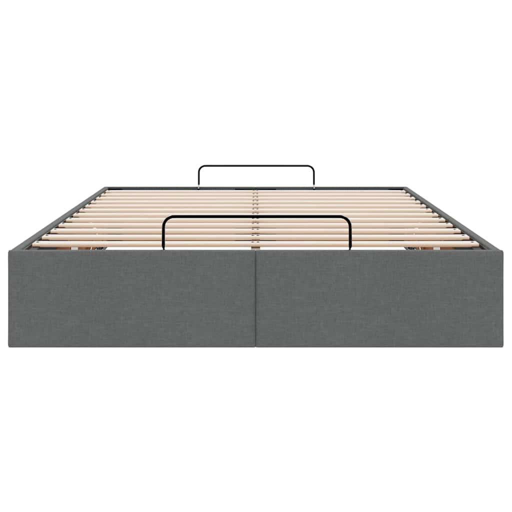 Ottoman Storage Bed Frame without Mattress Dark Grey King Single Fabric
