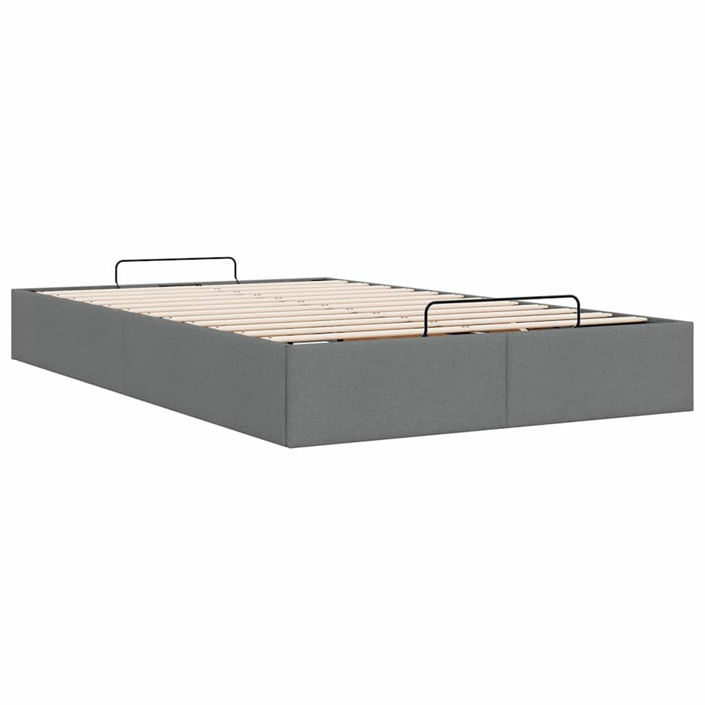 Ottoman Bed Frame without Mattress Dark Grey King Single Fabric