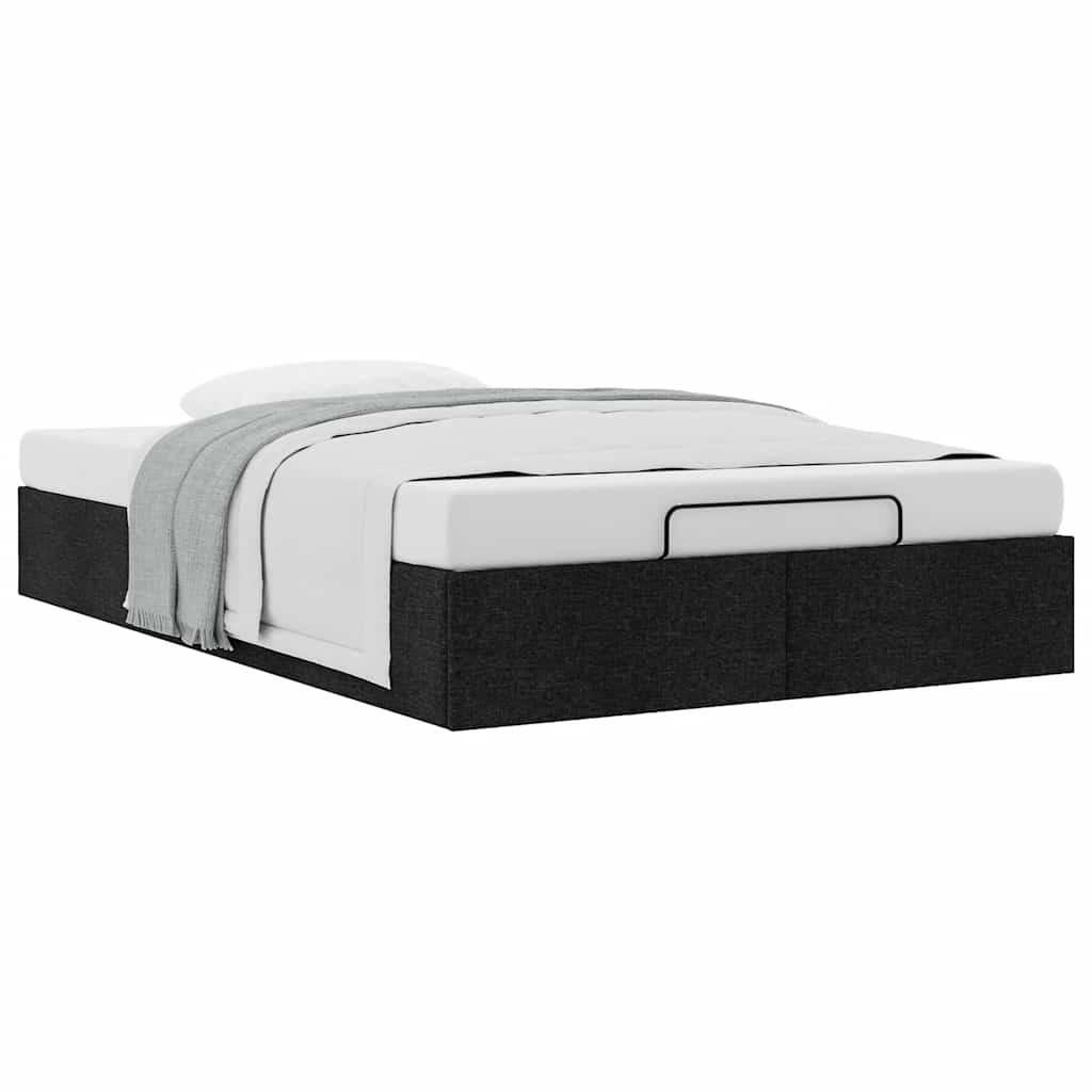 Ottoman Storage Bed Frame without Mattress Black King Single Fabric