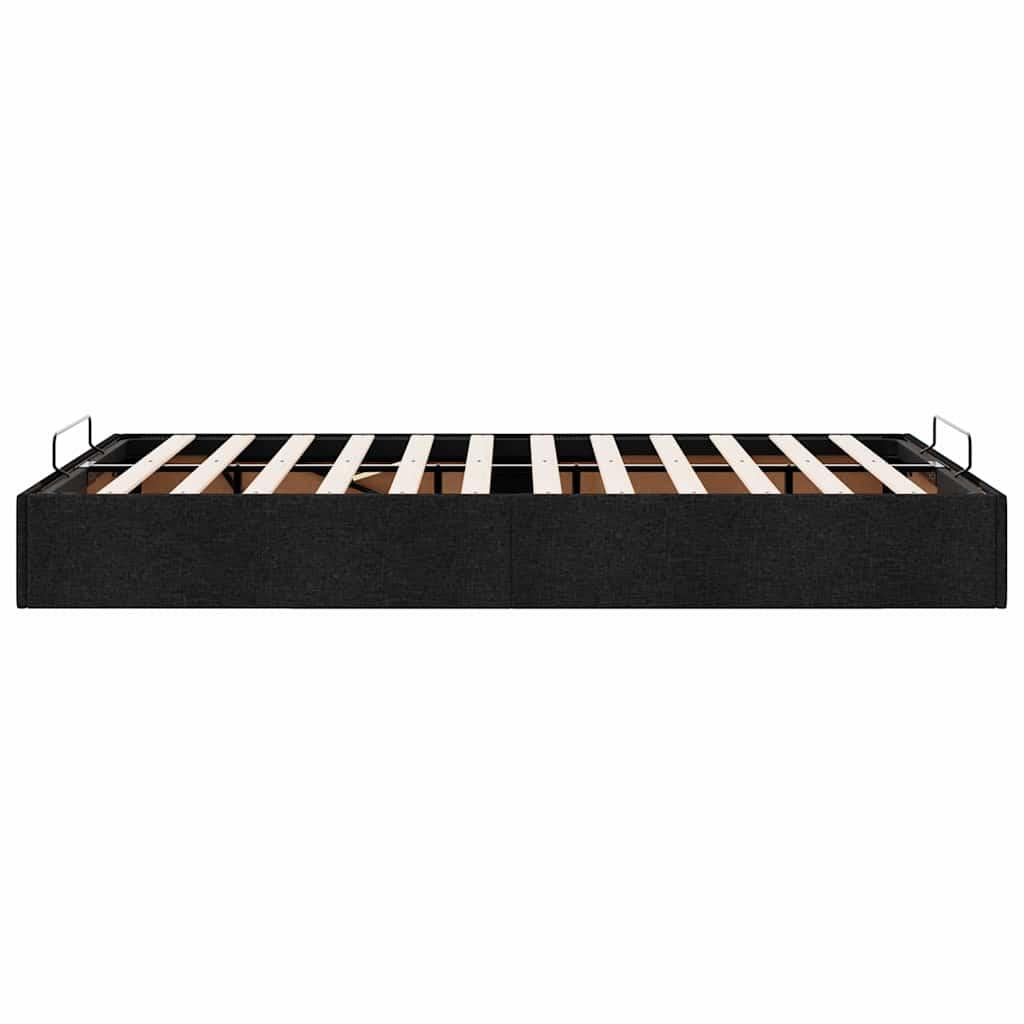 Ottoman Storage Bed Frame without Mattress Black King Single Fabric