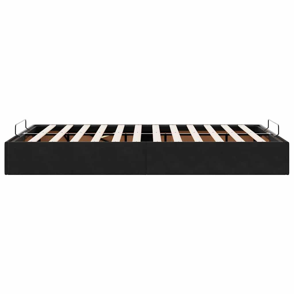 Ottoman Storage Bed Frame No Mattress Black King Single Velvet