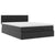 Ottoman Bed with Mattress Black Double Faux Leather