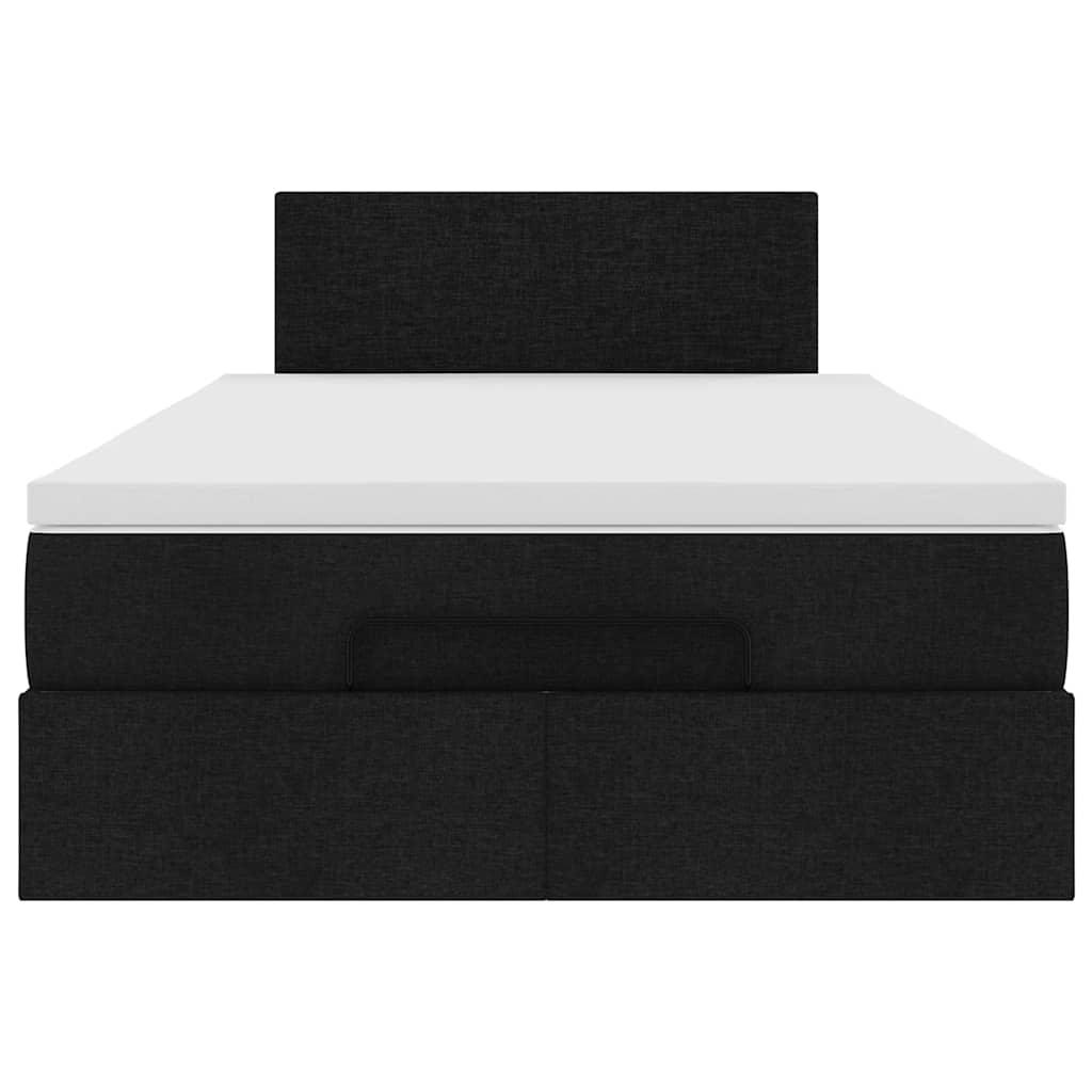 Ottoman Bed with Mattress Black King Single Fabric