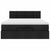 Ottoman Bed with Mattress Black Queen Fabric