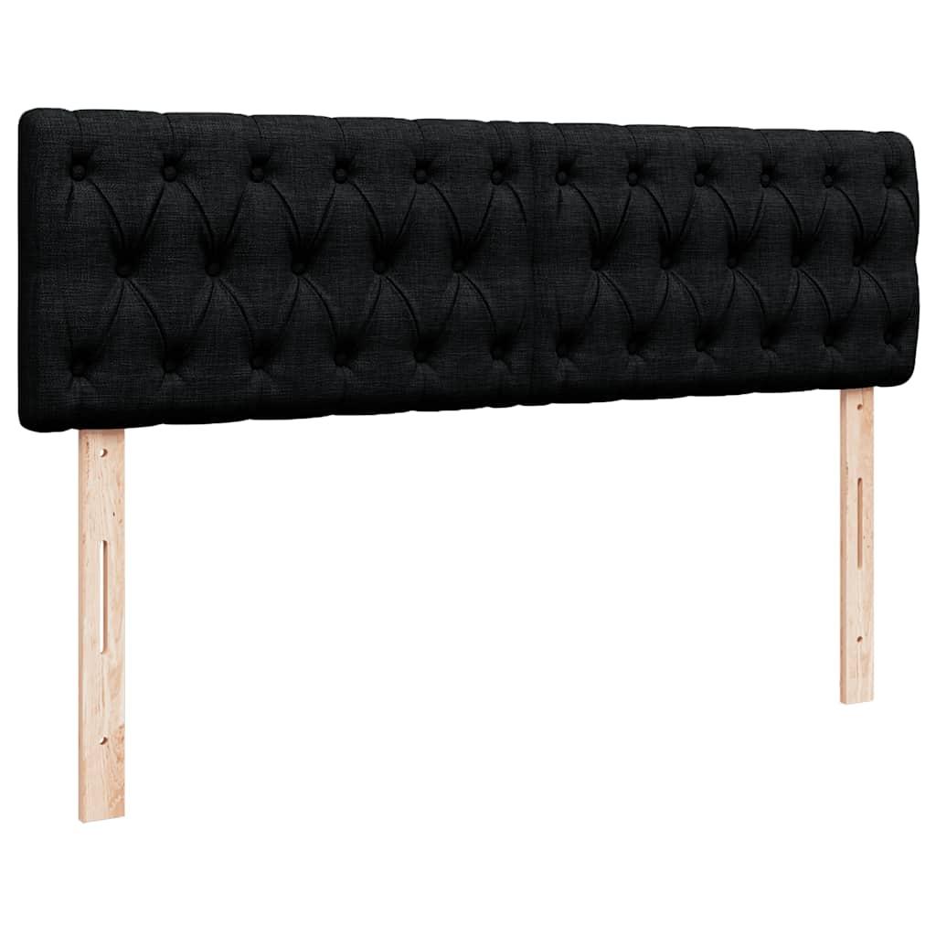 Ottoman Bed with Mattress Black Double Fabric