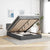 Ottoman Bed with Mattress Dark Grey Queen Fabric