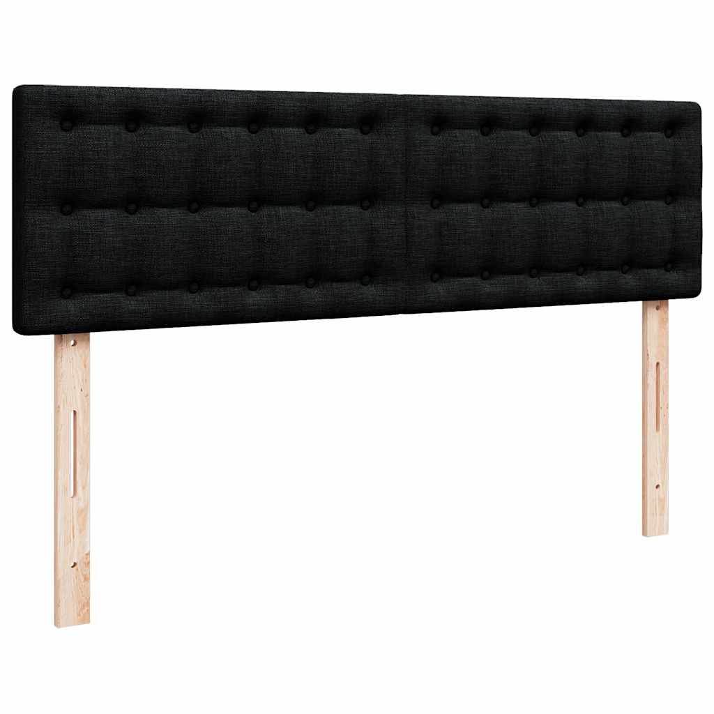 Ottoman Bed with Mattress Black Double Fabric