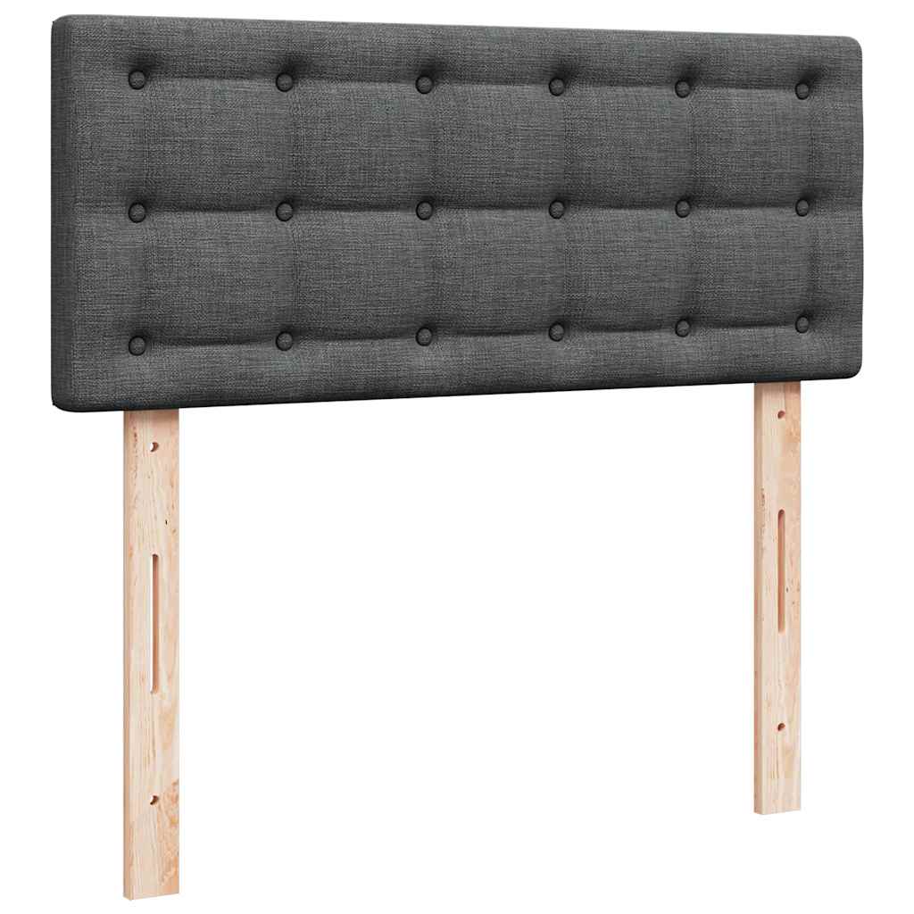 Ottoman Bed with Mattress Dark Grey King Single Fabric