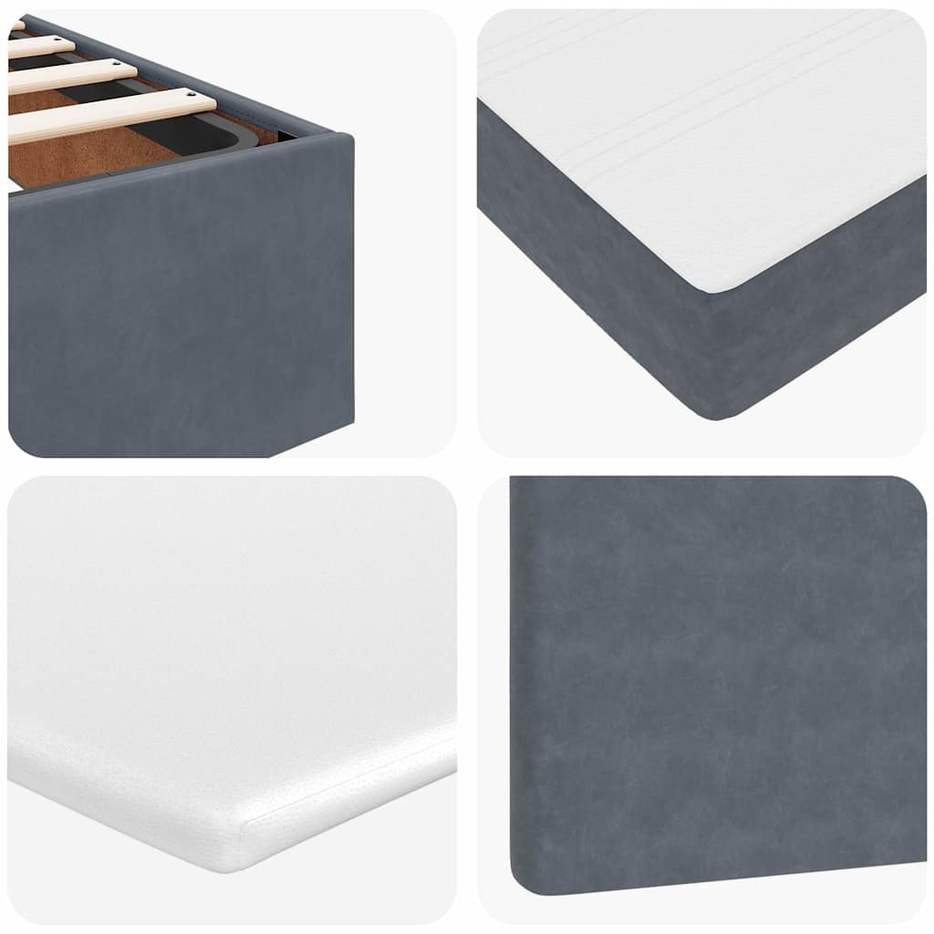 Ottoman Bed with Mattress Dark Grey King Single Velvet
