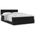 Ottoman Bed with Mattress Black Queen Velvet