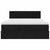 Ottoman Bed with Mattress Black Queen Velvet