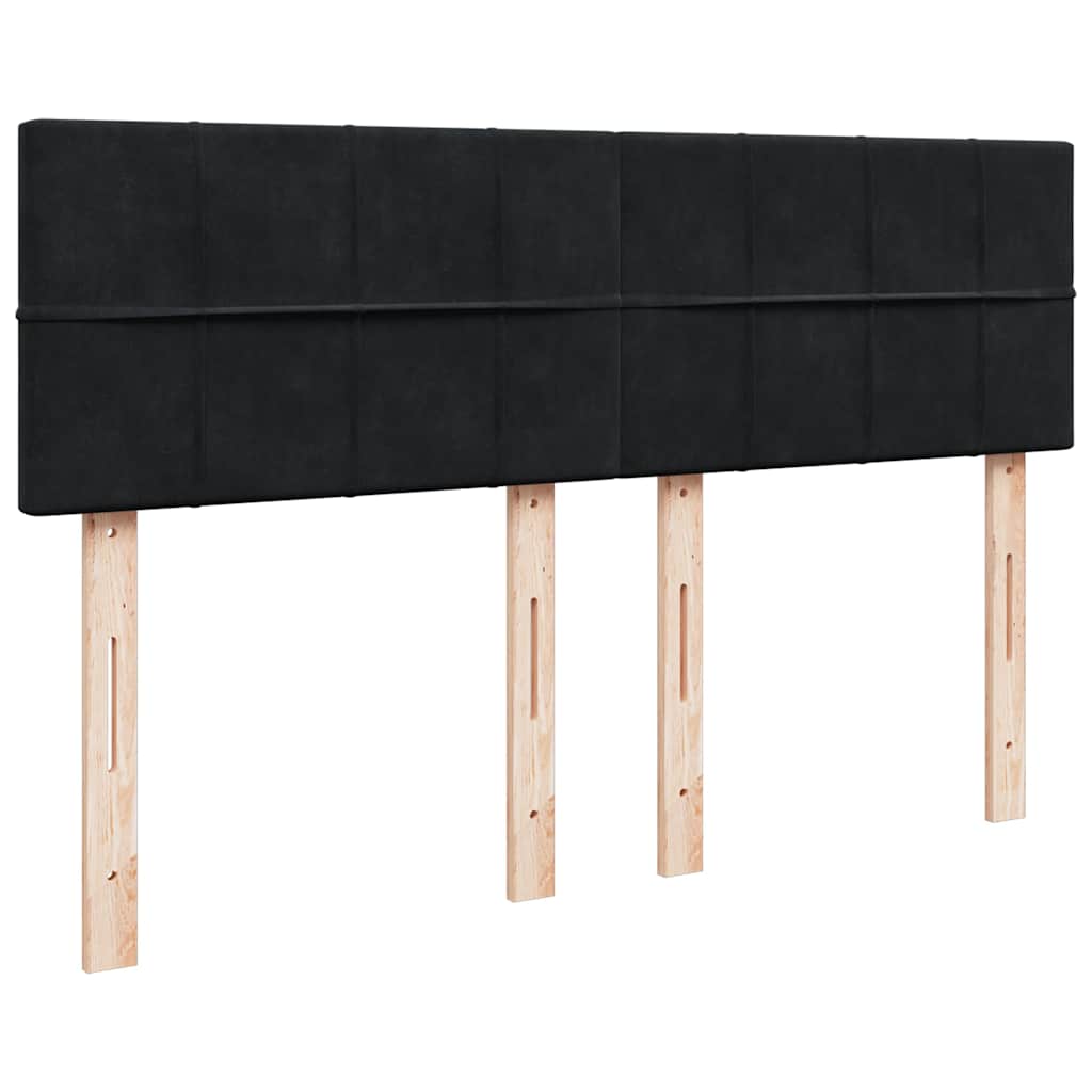 Ottoman Bed with Mattress Black Queen Velvet