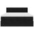 Ottoman Bed with Mattress Black Double Velvet