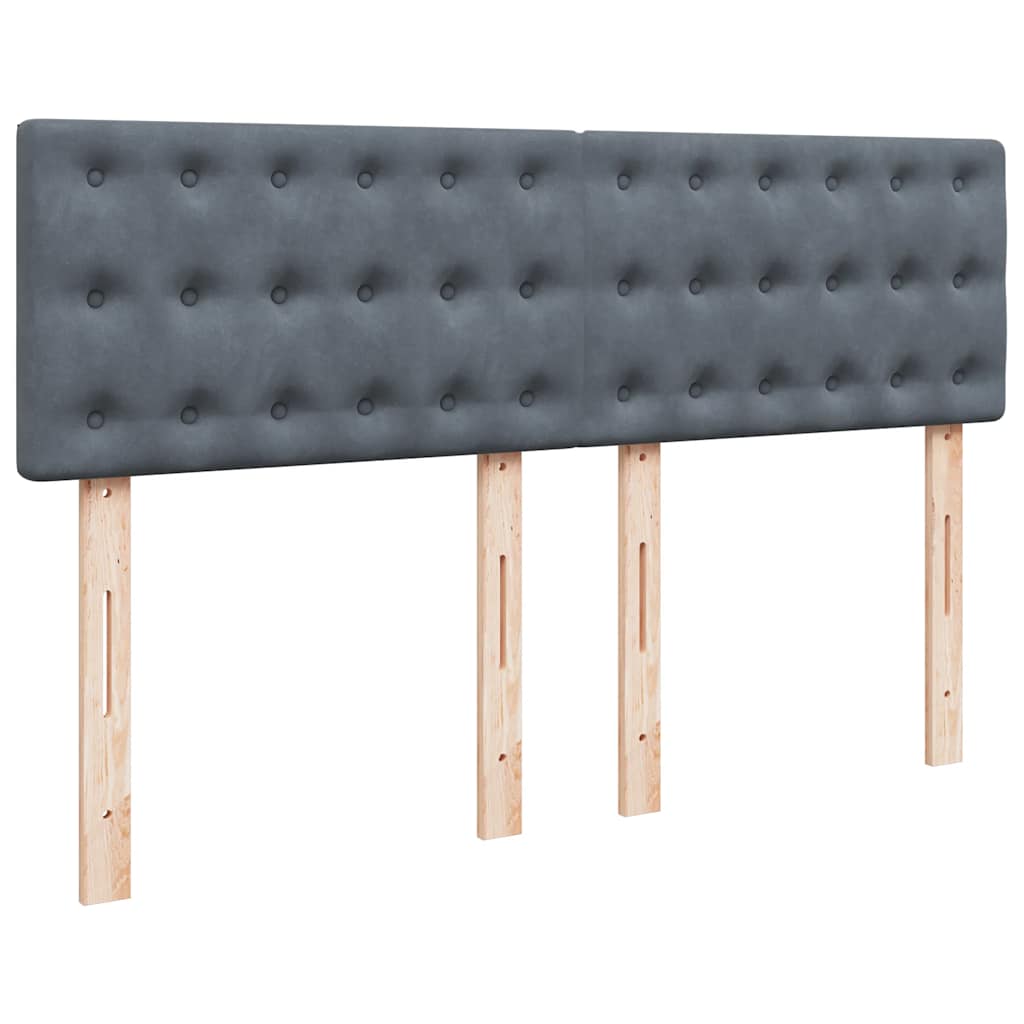 Ottoman Bed with Mattress Dark Grey Queen Velvet