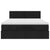 Ottoman Bed with Mattress & LEDs Black Double Fabric