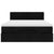 Ottoman Bed with Mattress & LEDs Black Queen Fabric