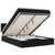 Ottoman Bed with Mattress & LEDs Black Queen Velvet
