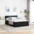 Ottoman Bed with Mattress & LEDs Black Queen Velvet