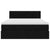 Ottoman Bed with Mattress & LEDs Black Queen Velvet