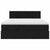 Ottoman Bed with Mattress & LEDs Black Queen Velvet